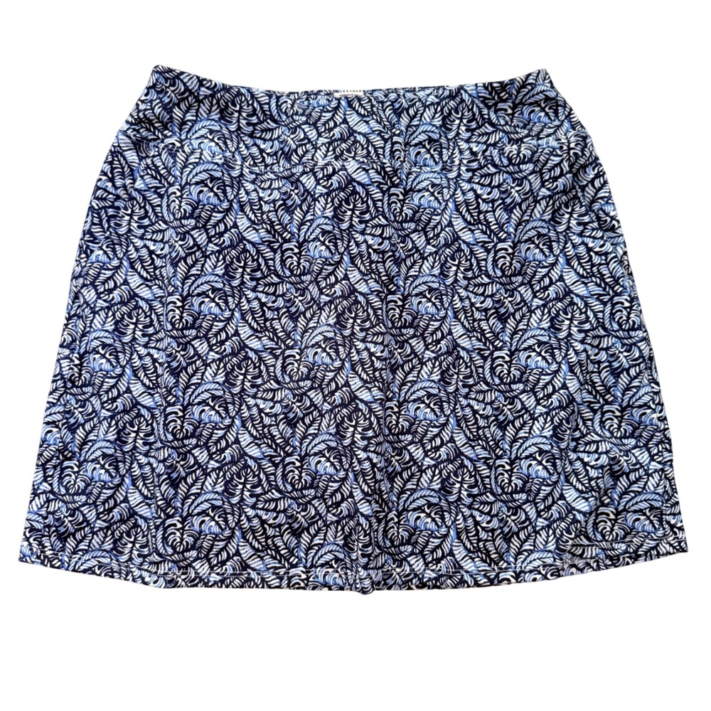 Tommy Bahama Golf Skort Womens S Blue White Monstera Leaf Print Active Skirt